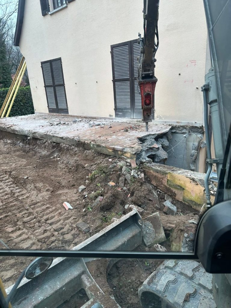 Démolition et terrassement d’une extension à Kaysersberg, chantier Kayser TP Démolition